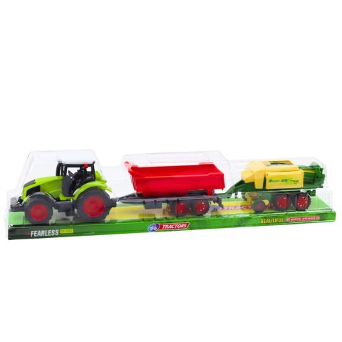 LEAN Toys Zestaw Traktor Rolniczy Przyczepa Prasa Maszyna Rolnicza