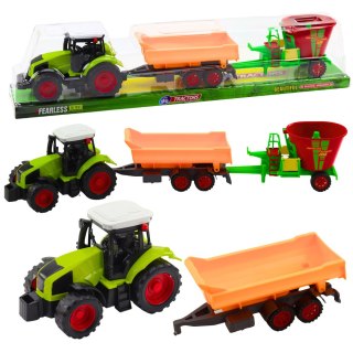 LEAN Toys Zestaw Traktor Rolniczy Przyczepa Wywrotka Wóz Paszowy