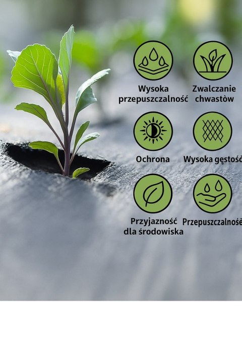LEAN Agrotkanina Czarna 1,1x50m UV 135g Antychwastowa Agrowłóknina + Kotwy