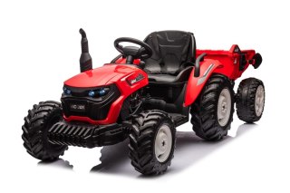 LEAN CARS Traktor Na Akumulator HC-306 Czerwony Z Przyczepą 24V