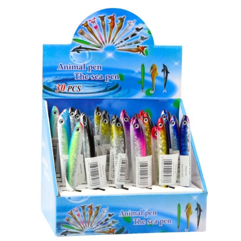 LEAN Długopis Ryba Mieniący Się Niebieski Tusz Kolorowy 12,5cm