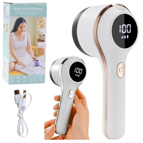 LEAN Elektryczna Golarka Do Tkanin Ubrań 3 Tryby Prędkości Biała