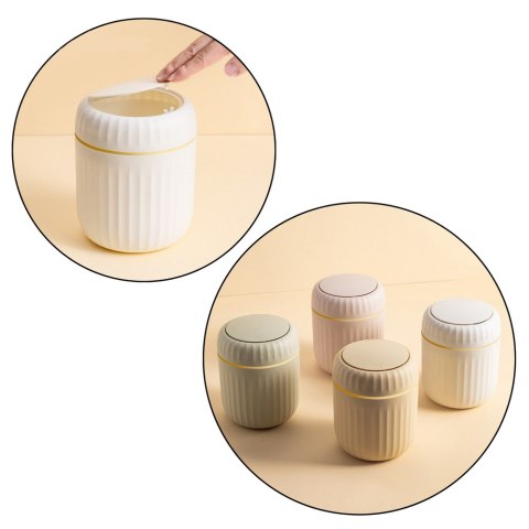 LEAN Mini Kosz Na Śmieci Otwierana Pokrywa Uniwersalny Elegancki Różowy