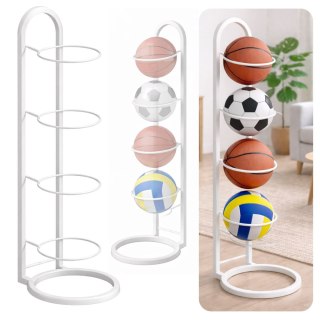 LEAN Pionowy Stojak Regał Na Piłki Metalowy Funkcjonalny Biały