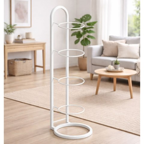 LEAN Pionowy Stojak Regał Na Piłki Metalowy Funkcjonalny Biały