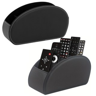 LEAN Pojemnik Organizer Na Piloty 5 Przegród Ekoskóra Czarny