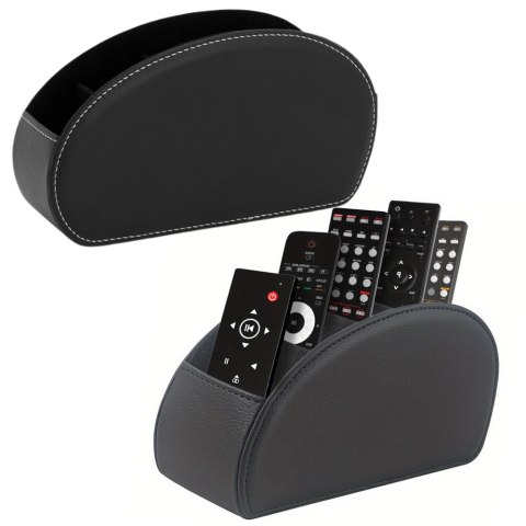 LEAN Pojemnik Organizer Na Piloty 5 Przegród Ekoskóra Czarny