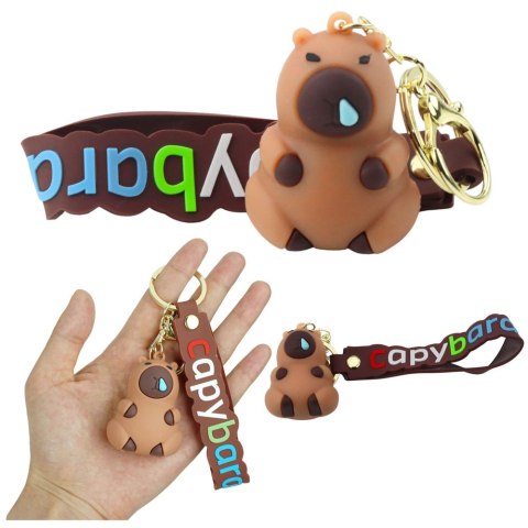 LEAN TOYS Brelok Figurka Kapibara Brązowa Zawieszka Karabińczyk Kółko