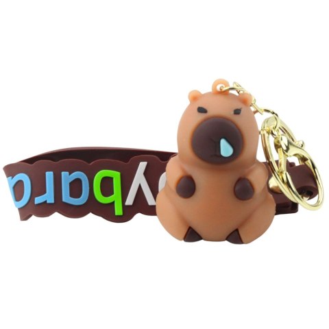 LEAN TOYS Brelok Figurka Kapibara Brązowa Zawieszka Karabińczyk Kółko