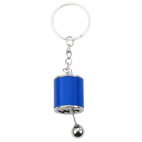 LEAN TOYS Brelok Metalowy Do Kluczy Skrzynia Biegów Ruchoma Niebieski