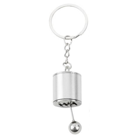 LEAN TOYS Brelok Metalowy Do Kluczy Skrzynia Biegów Ruchoma Srebrny