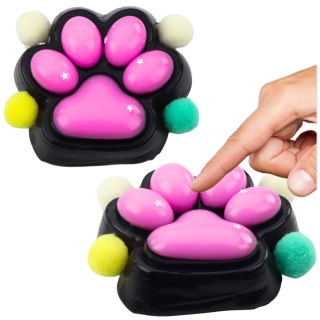 LEAN TOYS Gniotek Kocia Łapka Antystresowa Sensoryczna Squishy Czarno-Różowa
