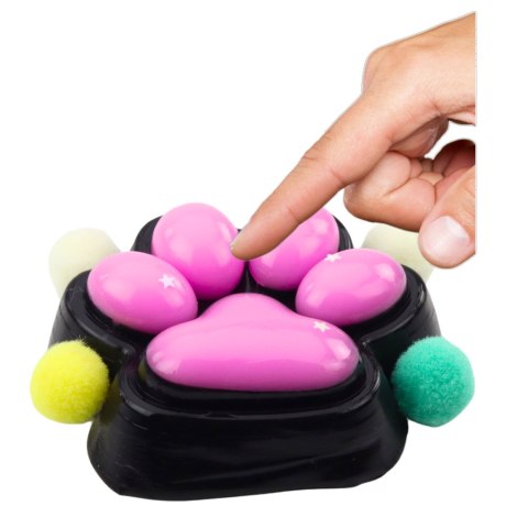 LEAN TOYS Gniotek Kocia Łapka Antystresowa Sensoryczna Squishy Czarno-Różowa