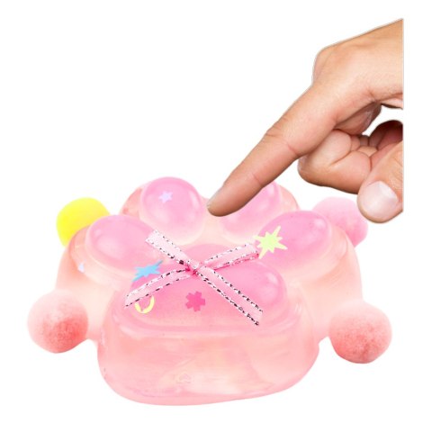 LEAN TOYS Gniotek Kocia Łapka Antystresowa Sensoryczna Squishy Kokardka Przeźroczysta