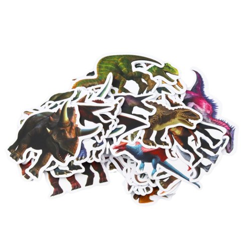 LEAN TOYS Zestaw Naklejek Dla Dzieci Z Dinozaurami 4-7cm 50szt