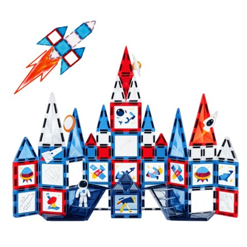 LEAN Toys Klocki Konstrukcyjne Magnetyczne Okienka Kosmiczne 90 el.