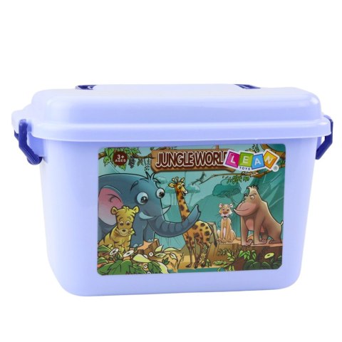 LEAN Toys Zestaw Figurek Domowe Dzikie Zwierzęta Rośliny Kufer 58el