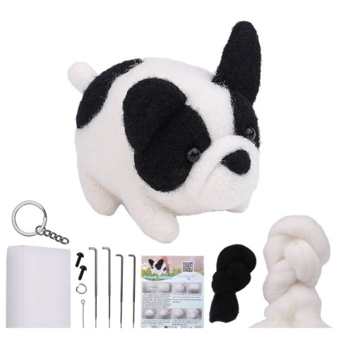 LEAN Toys Zestaw Kreatywny Do Filcowania DIY Wełna Czesankowa Pies Kot Mix