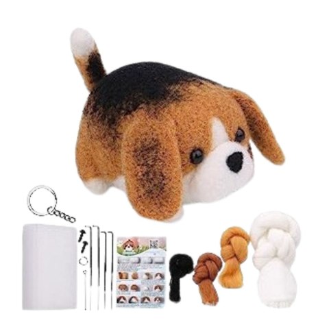 LEAN Toys Zestaw Kreatywny Do Filcowania DIY Wełna Czesankowa Pies Kot Mix