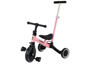 LEAN Trike Rower Trójkołowy PRO50 Rowerek Z Rączką Do Prowadzenia Różowy
