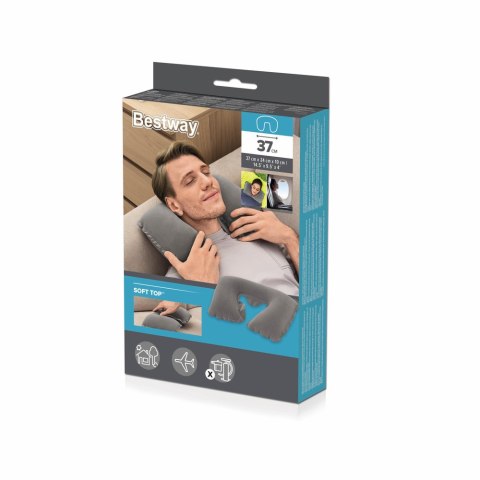 Bestway Dmuchana Poduszka Podróżna 46 x 28 cm Rogal Szara Bestway 67006