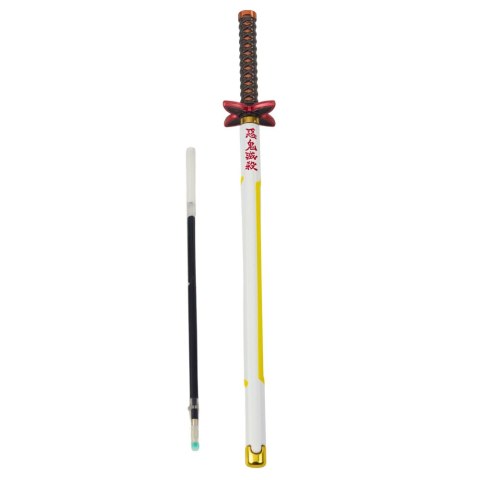 LEAN Długopis Miecz Katana Anime Metalowy Czarny Tusz Wymienny Wkład Biało-Żółty