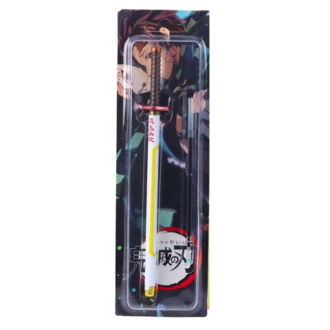 LEAN Długopis Miecz Katana Anime Metalowy Czarny Tusz Wymienny Wkład Biało-Żółty