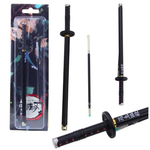 LEAN Długopis Miecz Katana Anime Metalowy Czarny Tusz Wymienny Wkład Czarny