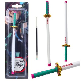 LEAN Długopis Miecz Katana Anime Metalowy Czarny Tusz Wymienny Wkład Turkus