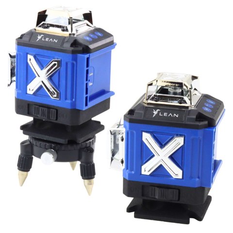 LEAN Poziomica Laserowa Płaszczyznowa 4D 16 Linii Walizka 2 Akumulatory Niebieska