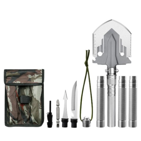 LEAN Saperka Wojskowa 16w1 Narzędzia Taktyczne Survivalowe Nóż Krzesiwo Tasak