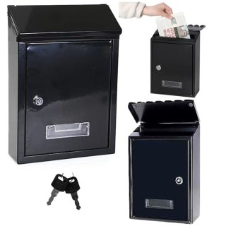 LEAN Skrzynka Pocztowa Na Listy Stal Ocynkowana Czarna 26,5x18,5x6,5cm