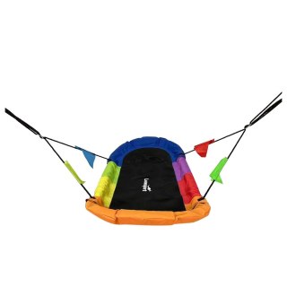 LEAN Sport Huśtawka Ogrodowa Bocianie Gniazdo Prostokątna Kolorowa 167 x 75cm