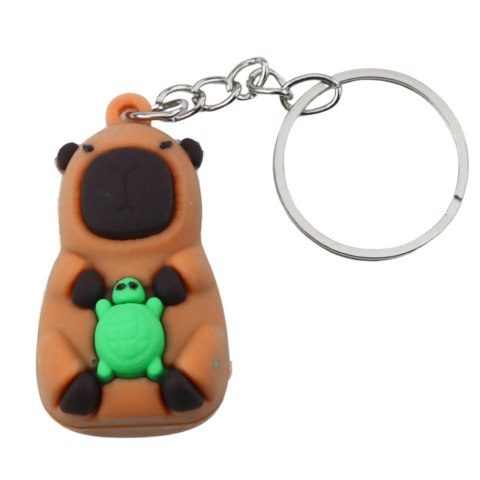 LEAN TOYS Brelok Zawieszka Kapibara Z Żółwiem Aparatem W Wannie Kółko Mix