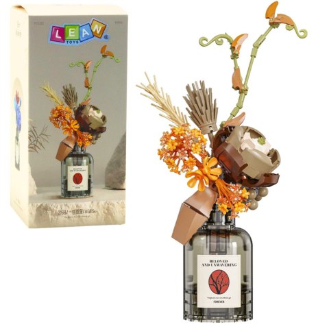 LEAN Toys Klocki Konstrukcyjne Jesienny Bukiet Kwiatów W Wazonie Beżowo-Brązowy 362el