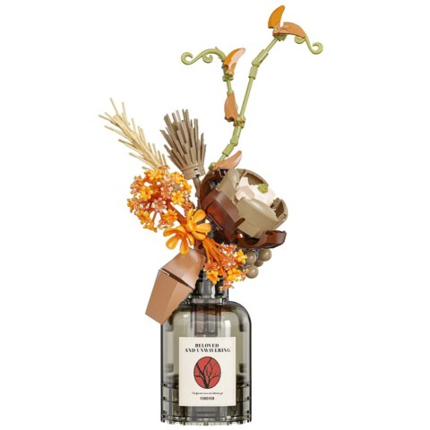 LEAN Toys Klocki Konstrukcyjne Jesienny Bukiet Kwiatów W Wazonie Beżowo-Brązowy 362el