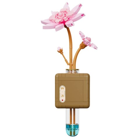 LEAN Toys Klocki Konstrukcyjne Kwiat Lotosu Różowy W Fiolce 376 el.