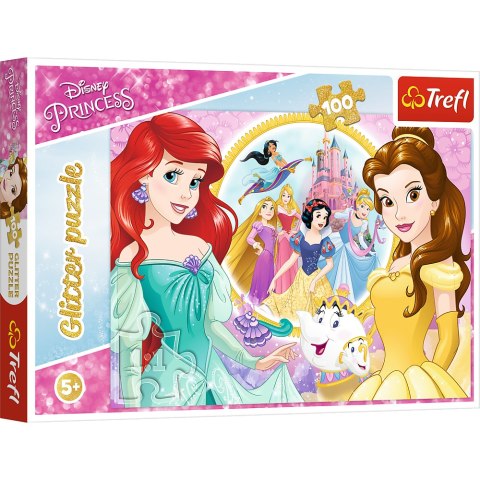 Trefl Puzzle Puzzle - 100 Glitter - Wspomnienia Belli i Arielki - Trefl 14819