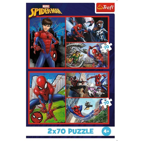 Trefl Puzzle Puzzle - 2x70 - Pajęcze historie - Disney Marvel Spiderman - Trefl 34443