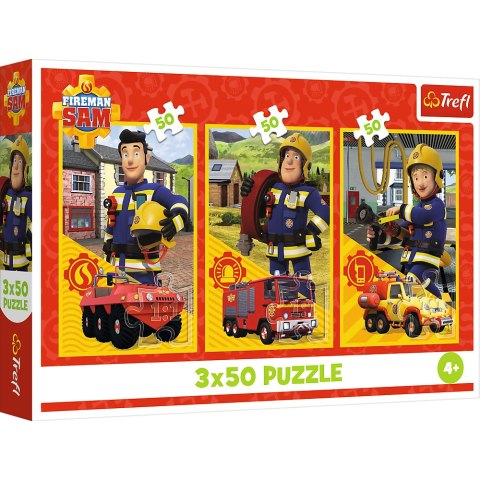 Trefl Puzzle Puzzle - 3x50 - Ekipa z remizy - Strażak Sam - Trefl 34880