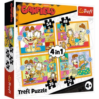 Trefl Puzzle Puzzle - 4w1 (35, 48, 54, 70) - Garfield Kocha lasanię - Trefl 34673