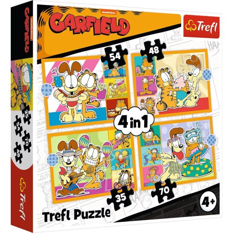 Trefl Puzzle Puzzle - 4w1 (35, 48, 54, 70) - Garfield Kocha lasanię - Trefl 34673