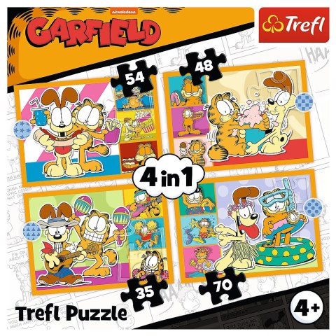 Trefl Puzzle Puzzle - 4w1 (35, 48, 54, 70) - Garfield Kocha lasanię - Trefl 34673