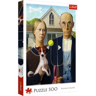 Trefl Puzzle Puzzle - 500 - American Gothic: Psia Edycja - Trefl 37526