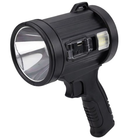 LEAN Latarka LED Szperacz Solarna 6 Trybów Powerbank Wymienne Filtry 23 cm