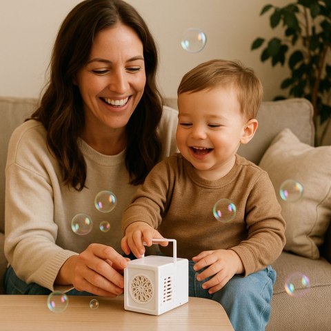 LEAN Maszyna Wytwornica Do Baniek Mydlanych Przenośna Biała