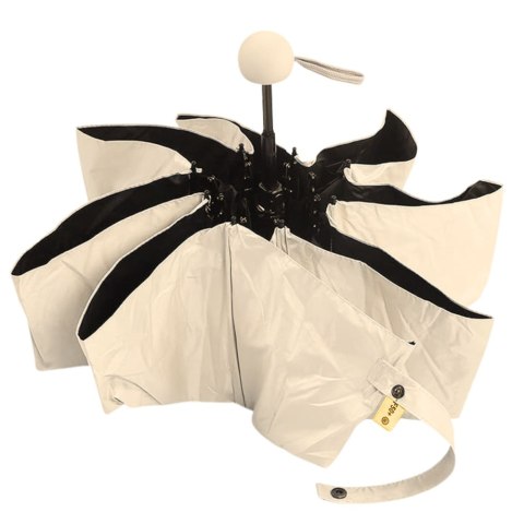 LEAN Parasolka Kieszonkowa Składana z Ochroną UV UPF 50+ Etui Beżowa 90 cm