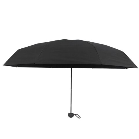 LEAN Parasolka Kieszonkowa Składana z Ochroną UV UPF 50+ Etui Czarna 90 cm