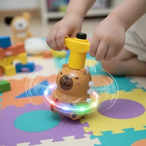 LEAN TOYS Bączek Kapibara Interaktywna Światła LED Melodie 12,5 CM
