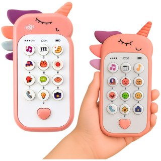 LEAN TOYS Dziecięcy Telefon Edukacyjny Światła Dźwięki Melodie Różowy